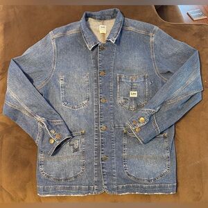Lee Denim Chore Barn Coat Jacket Workwear Full Button XL